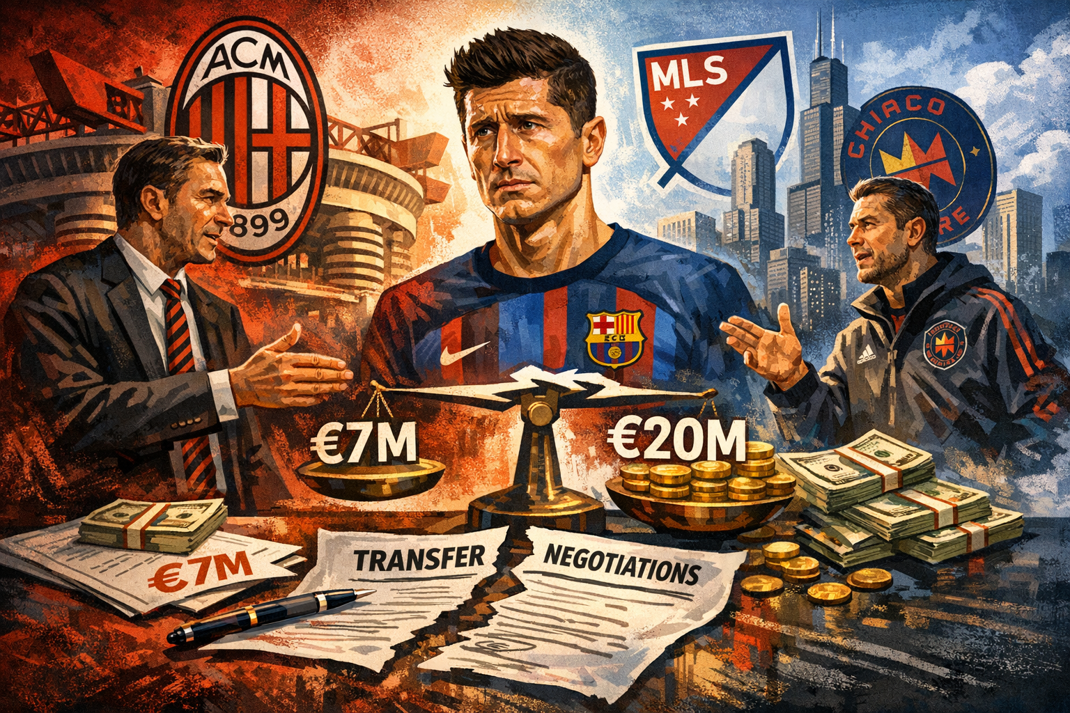 AC Milan Pursues Lewandowski Transfer as Wage Gap Complicates Negotiations