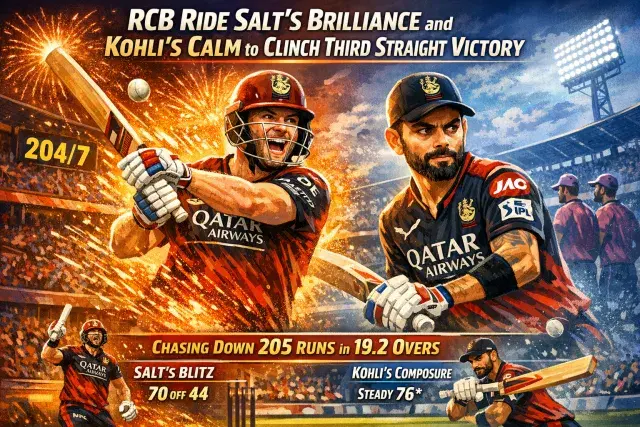 RCB Ride Salt's Brilliance and Kohli's Calm to Clinch Third Straight Victory